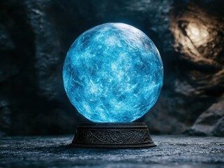 Canvas Print - Glowing magical crystal ball on dark background