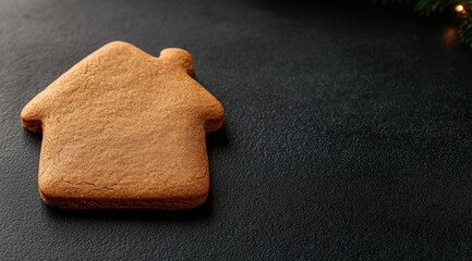 Poster - Gingerbread cookie on dark background