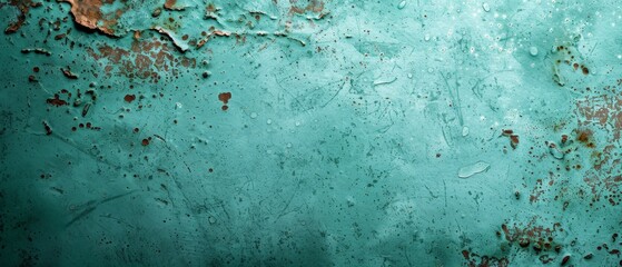 Sticker -  A tight shot of weathered metal, exhibiting flakes of green paint intermingled with rusted metal flecks