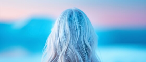 Wall Mural -  A woman's head in profile against a foreground of blurred water