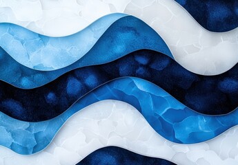 Wall Mural - abstract blue and white waves