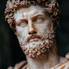 Canvas Print - close-up of an ancient marble statue