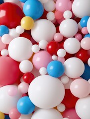 Canvas Print - Colorful balloons in various sizes and shapes