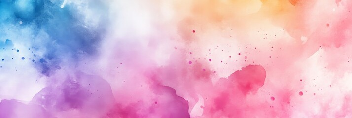 Wall Mural - this vibrant watercolor backdrop combines shades of blue, pink, orange, and purple, making it perfec