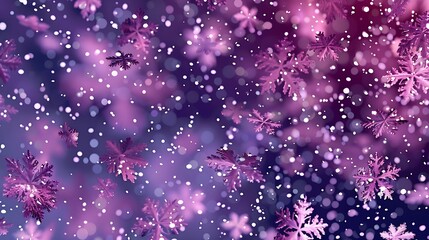 Poster - Fantasy heavy snow flakes composition. Winter speck freeze granules. Snowfall sky white purple design. Scattered snowflakes christmas vector. Snow cold season landscape