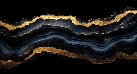 Canvas Print - abstract gold and black marble texture background