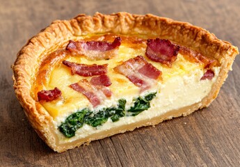 Wall Mural - savory quiche with bacon and spinach