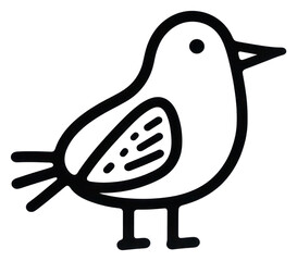 Poster - PNG Simple black and white bird