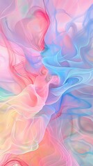 Poster - This artwork showcases a blend of soft pastel colors swirling harmoniously to create a tranquil and dreamy atmosphere