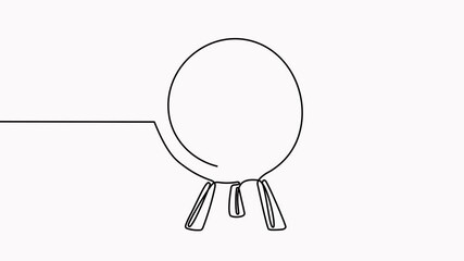 Poster - target with arrow continuous line drawing animated video. hand drawn linear goal circle.