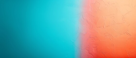 Wall Mural -  A tight shot of a blue-orange wall, featuring a red-blue stripe at its base