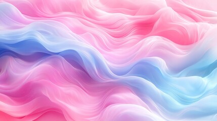 Wall Mural - flowing pink and blue pastel waves forming soft abstract patterns