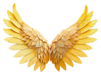 Canvas Print - PNG Wings paper gold white background.