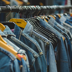 Poster - Clothes racks, displayed clothes, clothing store