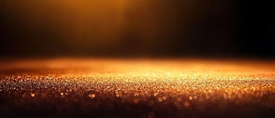 Poster - Golden Glittering Lights on Dark Background