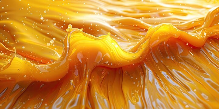 An abstract background with a realistic yellow liquid effect, creating a sense of movement and softness, reminiscent of smooth waves or silk fabrics.