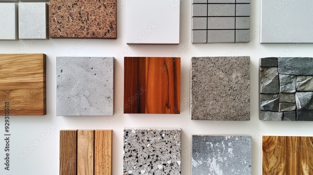 Variety of materials, including wood, stone, and composite surfaces ...
