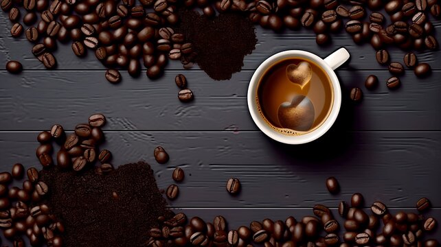 Coffee illustration top view