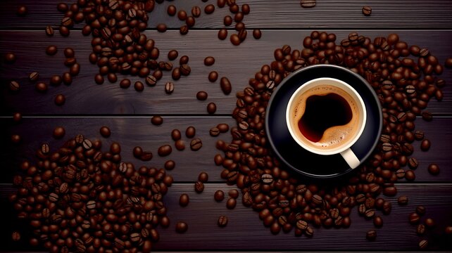 Coffee illustration top view