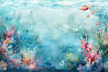 Wall Mural - A colorful underwater world with various fish species and coral formations