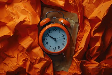 Poster - A simple alarm clock sits atop a sheet of paper, ready to wake you up