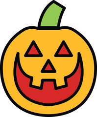 Wall Mural - isolate halloween pumpkin flat icon