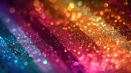 Poster - Colorful sparkling bokeh background with vibrant hues of pink, purple, and gold