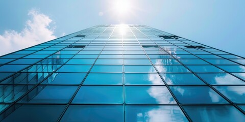 Poster - A high-rise building with numerous windows, suitable for use in cityscape or architecture images