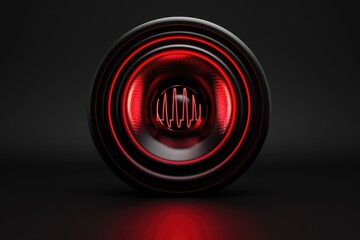 Aufkleber - A close-up shot of a red light against a dark backdrop
