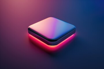 Poster - A small electronic device with a bright colored light on it, suitable for use as an icon or illustration in various contexts