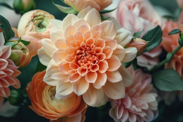 Poster - A detailed view of a colorful flower arrangement