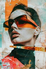 Poster - A person wearing sunglasses and part of a collage