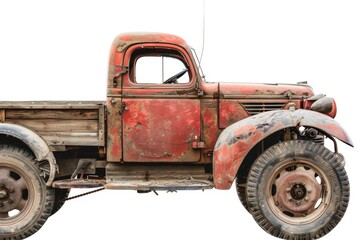 Poster - A vintage vehicle with corrosion and wear, suitable for nostalgia or retro-themed projects