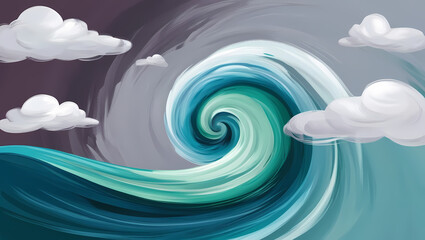 Canvas Print - dreamy waves with generative ai