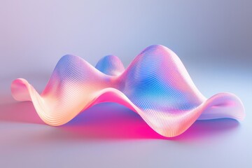 Poster - a vibrant wave of colored lines on a white surface