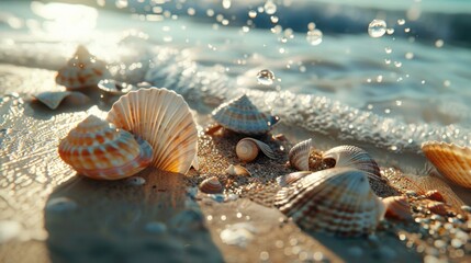 Poster - A collection of seashells found on a beach near the ocean