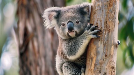 cute koala on tree branch australia wildlife
