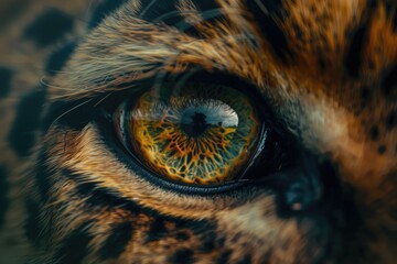 Poster - A detailed view of a cat's eye with pupil and iris
