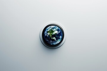 Poster - A clock featuring a globe image of Earth, suitable for use in educational or environmental contexts