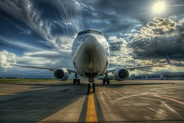 Canvas Print - A commercial airliner parked at the gate, ready for departure or arrival