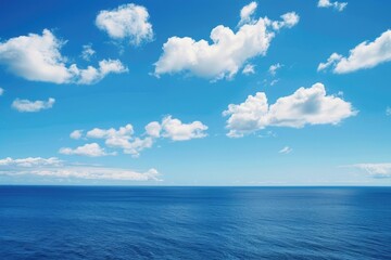 Aufkleber - A serene ocean scene with cloudy skies