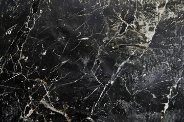 Poster - A detailed view of a black marble surface, suitable for use in designs related to luxury, sophistication, or minimalism
