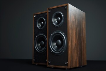 Poster - A pair of speakers placed on a table