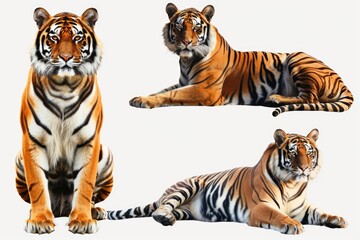 Poster - Wild tigers gathered near each other, a rare moment of social bonding
