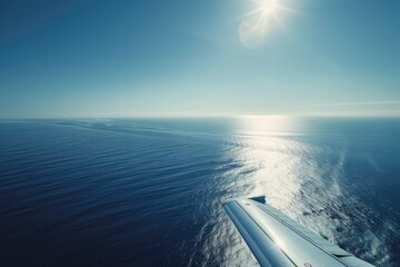 Aufkleber - Aerial view of the ocean from an airplane window