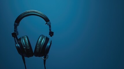 Poster - A pair of headphones stacked on top of each other