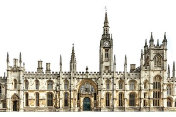 Poster - A large building with a clock tower in the center, suitable for use as an illustration or background image