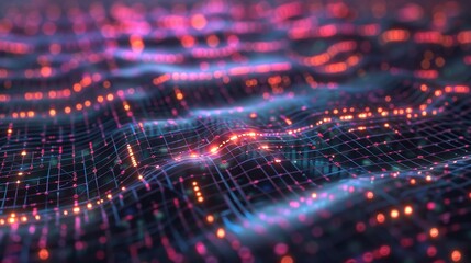 Poster - Abstract representation of AI with interconnected data nodes and glowing neural networks.