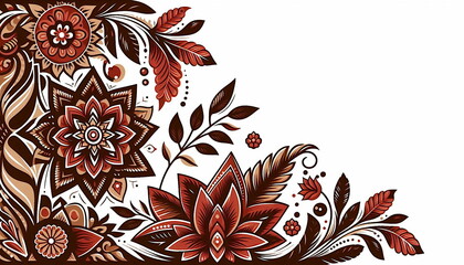 Indian tribal art Seamless pattern frame motifs,mehndi,henna or heena design,tatoos pattern,fabric,print,embroidery,textile,home decoration,wallpaper related concept background,copy space