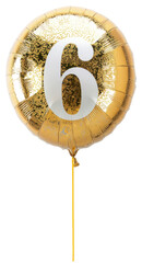 Sticker - PNG  Golden balloon number six